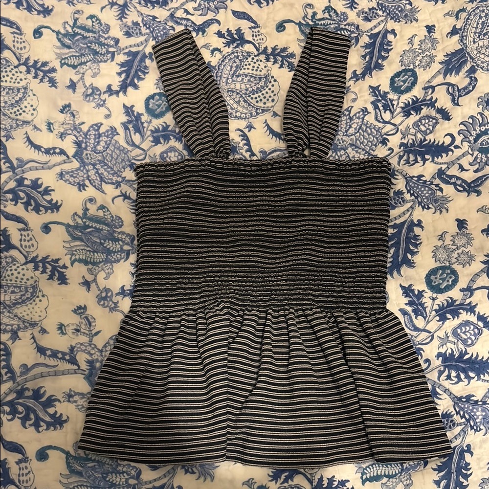 Madewell Navy and White Women's Top